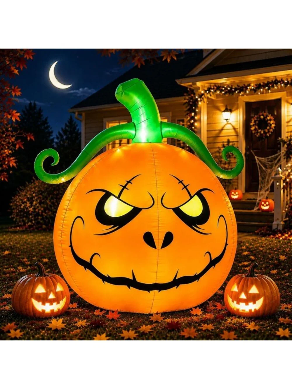 5FT Inflatable Pumpkin Yard Decoration for Halloween Festive Outdoor Decor